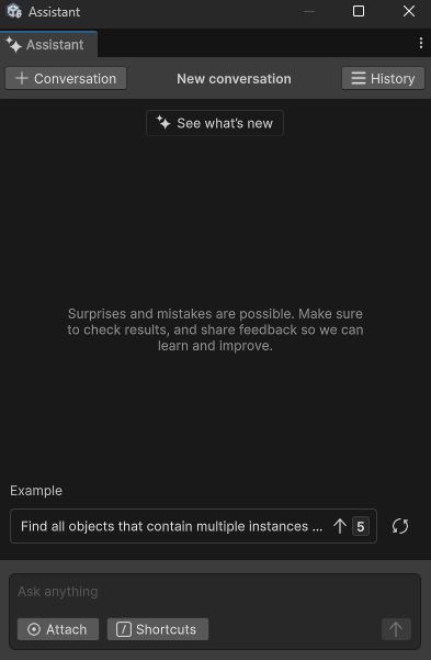 Unity6.2の新機能「Unity AI Beta」の導入方法と、Assistant・Generatorsの基本的な使い方
